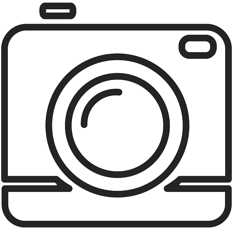 Camera Outline Rubber Stamp - Stamptopia