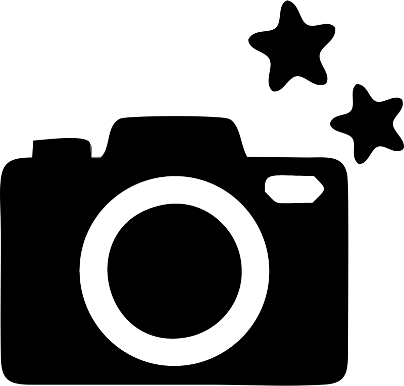Camera With Stars Rubber Stamp - Stamptopia
