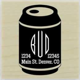 Can Monogram Return Address Stamp - 1.5" X 1.5" - Stamptopia