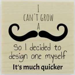 Can'T Grown A Moustache Stamp - 2" X 2" - Stamptopia
