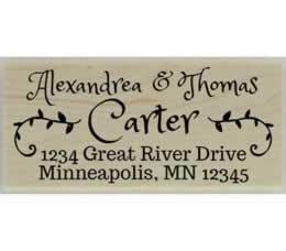 Carter Decorative Calligraphy Address Stamp - 2.5" X 1.25" - Stamptopia