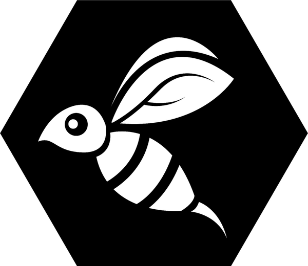 Cartoon Bee Hexagon Rubber Stamp - Stamptopia