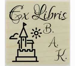 Castle Custom Ex Libris Rubber Stamp - 1.5" X 1.5" - Stamptopia