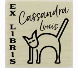 Cat Custom Ex Libris Stamp - 1.5" X 1.5" - Stamptopia