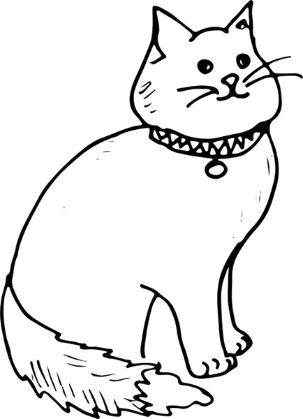 Cat Rubber Stamp (Sketch-Style) - Stamptopia