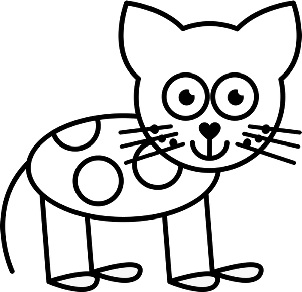 Cat With Spots Outline Rubber Stamp - Stamptopia