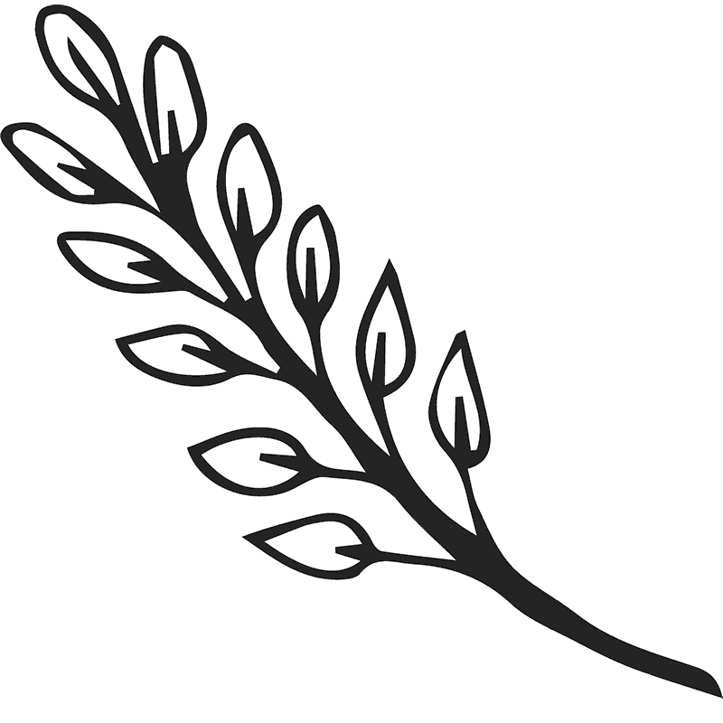 Charming Branch Of Leaves Rubber Stamp - Stamptopia
