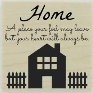 Charming Home With Fence Quote Stamp - 1.5" X 1.5" - Stamptopia