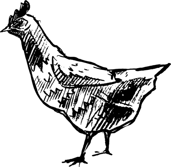 Chicken On The Hunt Rubber Stamp - Stamptopia