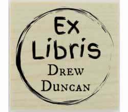 Circle Border Ex Libris Bookplate Stamp - 1.5" X 1.5" - Stamptopia