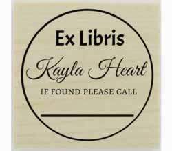 Circle Border Ex Libris Custom Bookplate Stamp - 1.5" X 1.5" - Stamptopia