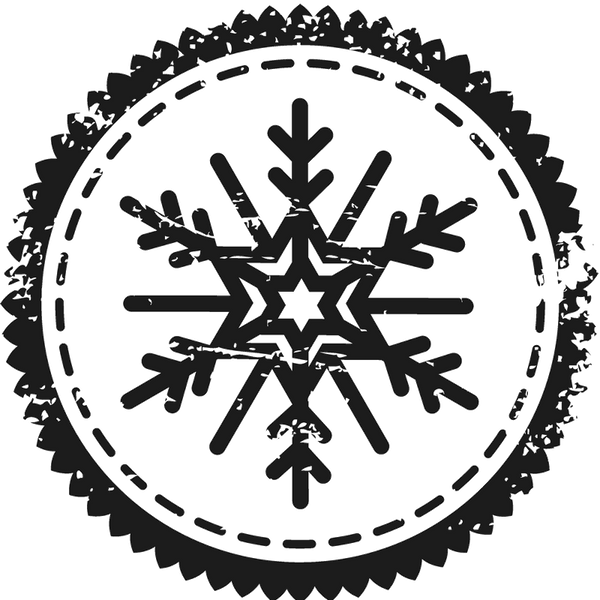 Circular Snowflake Rubber Stamp - Stamptopia