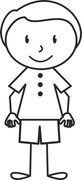 Clean-Cut Boy In Button Up Shirt Stamp - Stamptopia
