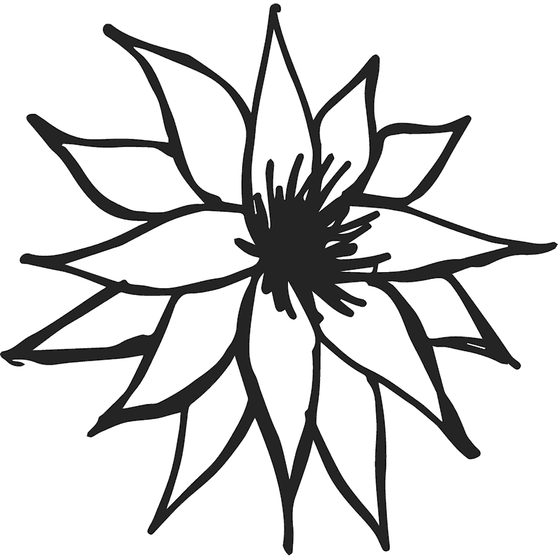 Clematis Flower Rubber Stamp - Stamptopia
