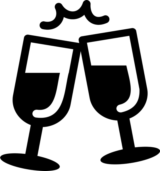 Clinking Champagne Glasses Rubber Stamp - Stamptopia
