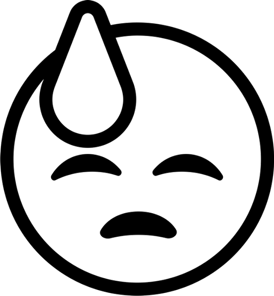 Cold Sweat Emoji Stamp - Stamptopia