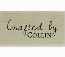 Collin Crafted By Custom Stamp - 1.5" X 0.75" - Stamptopia