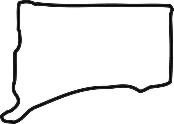 Connecticut Outline Rubber Stamp - Stamptopia