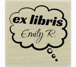 Conversation Doodle Ex Libris Library Stamp - 1.5" X 1.5" - Stamptopia