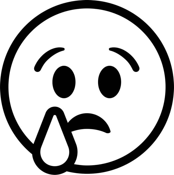 Crying Face Emoji Rubber Stamp - Stamptopia