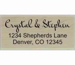 Crystal Handwritten Return Address Stamp - 2.5" X 1.25" - Stamptopia