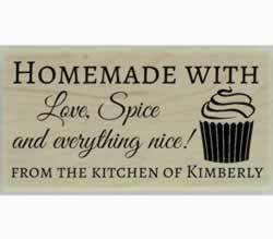 Cupcake Homemade With Love Custom Stamp - 1.5" X 0.75" - Stamptopia