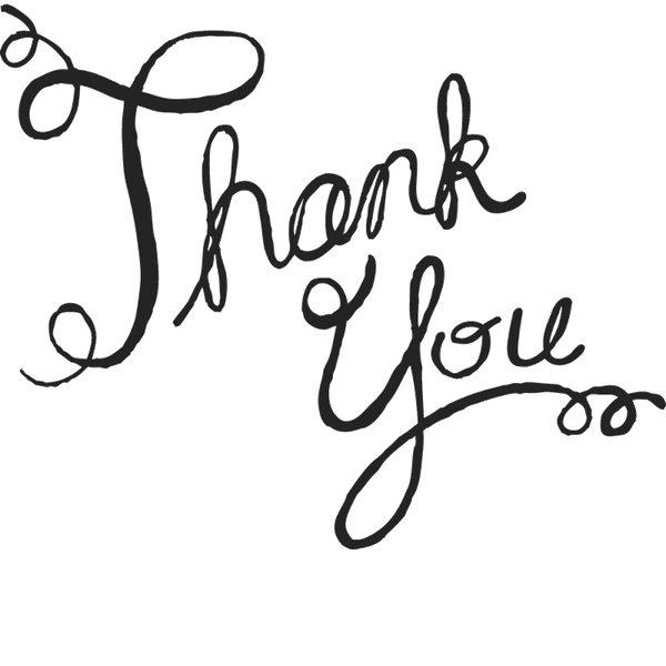 Cursive And Swirling "Thank You" Stamp - Stamptopia