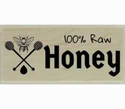 Custom 100% Raw Honey With Bee Stamp - 2" X 1" - Stamptopia