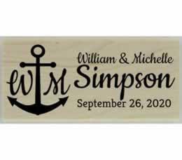 Custom Anchor & Monogram Address Stamp - 2.5" X 1" - Stamptopia