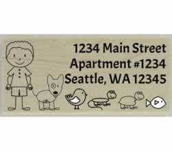Custom Animal Guy Address Stamp - 2.5" X 1.25" - Stamptopia