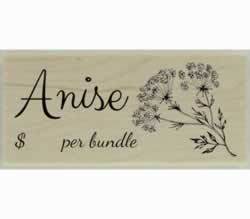 Custom Anise Herb Design Stamp - 2" X 1" - Stamptopia