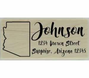 Custom Arizona Stamp Design 3 - 2.5" X 1" - Stamptopia