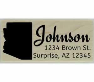 Custom Arizona Stamp Design 4 - 2.5" X 1" - Stamptopia