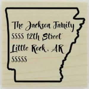 Custom Arkansas Stamp Design 1 - 1.5" X 1.5" - Stamptopia
