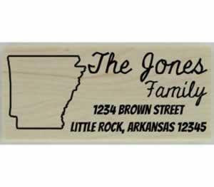 Custom Arkansas Stamp Design 3 - 2.5" X 1" - Stamptopia