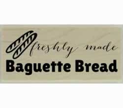 Custom Baguette Bread Design Stamp - 2" X 1" - Stamptopia