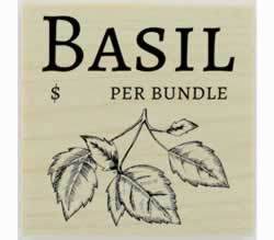 Custom Basil Herb Stamp - 1.5" X 1.5" - Stamptopia