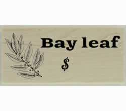 Custom Bay Leaf Herb Design Stamp - 2" X 1" - Stamptopia