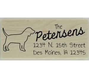 Custom Beagle Stamp Design 4 - 2.5" X 1" - Stamptopia