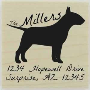 Custom Bull Terrier Stamp Design 1 - 1.5" X 1.5" - Stamptopia