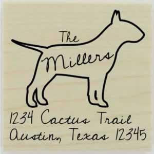 Custom Bull Terrier Stamp Design 2 - 1.5" X 1.5" - Stamptopia