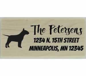 Custom Bull Terrier Stamp Design 3 - 2.5" X 1" - Stamptopia