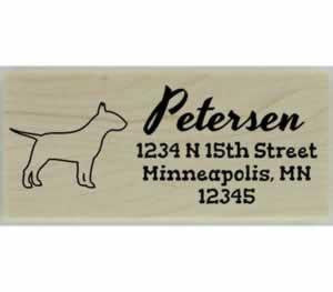 Custom Bull Terrier Stamp Design 4 - 2.5" X 1" - Stamptopia