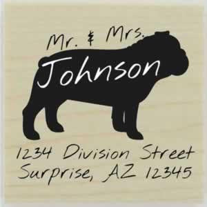 Custom Bulldog Stamp Design 1 - 1.5" X 1.5" - Stamptopia
