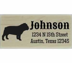 Custom Bulldog Stamp Design 3 - 2.5" X 1" - Stamptopia