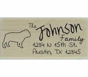 Custom Bulldog Stamp Design 4 - 2.5" X 1" - Stamptopia