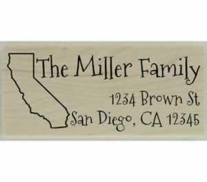 Custom California Stamp Design 3 - 2.5" X 1" - Stamptopia