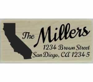 Custom California Stamp Design 4 - 2.5" X 1" - Stamptopia