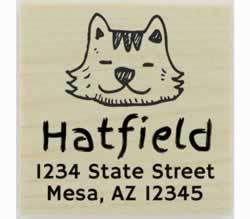 Custom Cat Face Rubber Stamp - 1.5" X 1.5" - Stamptopia