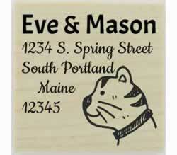 Custom Cat Side View Rubber Stamp - 1.5" X 1.5" - Stamptopia